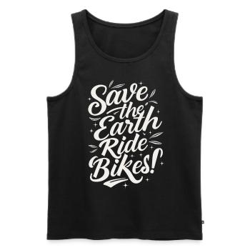 Sauvez la Terre Ride Bikes Cyclisme Dicton - Débardeur bio Premium Homme - noir - Devant - Michal (187cm)
