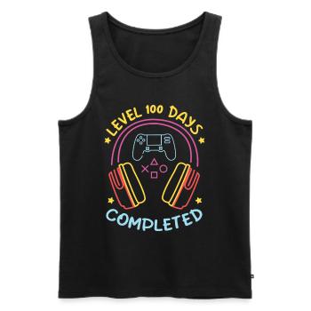 Level 100 Days Completed - 100 Days of School - Men's Premium Organic Tank Top - black - Front - Michal (187cm)
