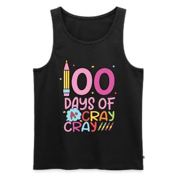 100 Days of Cray für Schüler 100 Days of School - Männer Premium Bio Tank Top - Schwarz - Vorne - Michal (187cm)
