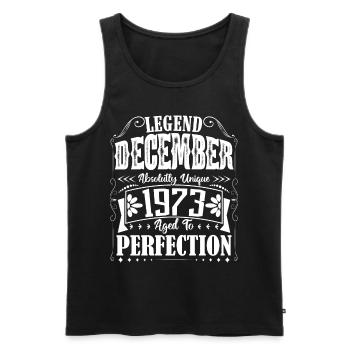 December 1973. December 1973 Birthday Gift - Men's Premium Organic Tank Top - black - Front - Michal (187cm)