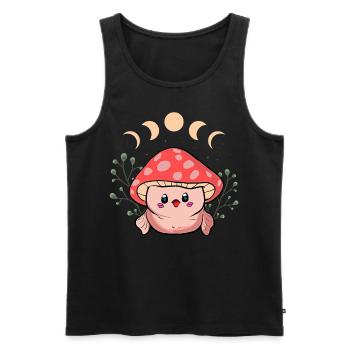 Chapeau champignon Kawaii Cottagecore Blobfish - Débardeur bio Premium Homme - noir - Devant - Michal (187cm)