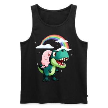 Poisson blob kawaii Trex Tyrannosaurus Rex - Débardeur bio Premium Homme - noir - Devant - Michal (187cm)