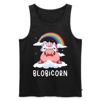 Kawaii Blobfisch Einhorn Regenbogen - Männer Premium Bio Tank Top - Schwarz - Vorne - Michal (187cm)