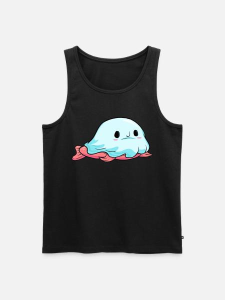 Kawaii Halloween Blobfish Ghost Boo - Men's Premium Organic Tank Top - black