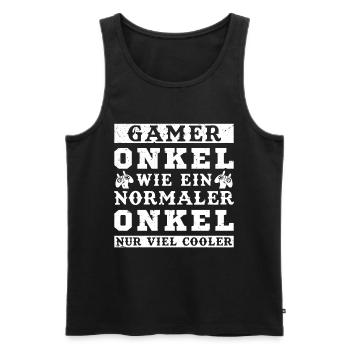 Der Coole Gaming Onkel Gamer Zocker Geschenk - Männer Premium Bio Tank Top - Schwarz - Vorne - Michal (187cm)