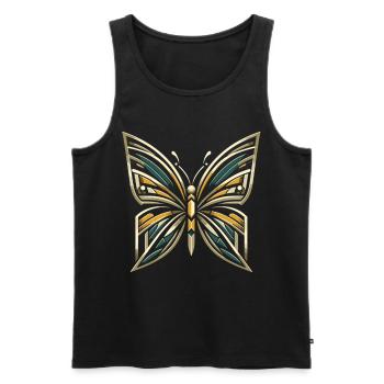 Vintage Wings: Butterfly in Art Deco Style - Men's Premium Organic Tank Top - black - Front - AI Model Male 178 light (178cm)