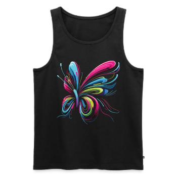 Flight of Fantasy: Abstract Butterfly - Men's Premium Organic Tank Top - black - Front - AI Model Male 178 light (178cm)