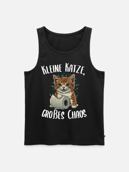 Kätzchen und das Papierrollen-Abenteuer - Männer Premium Bio Tank Top - Schwarz