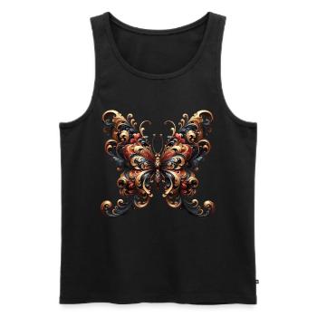 Barocke Pracht: Majestätischer Schmetterling - Männer Premium Bio Tank Top - Schwarz - Vorne - AI Model Male 178 light (178cm)