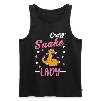 Crazy Snakes Woman - Men's Premium Organic Tank Top - black - Front - Michal (187cm)