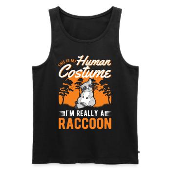 Waschbär Costume Raccoon Halloween - Männer Premium Bio Tank Top - Schwarz - Vorne - Michal (187cm)