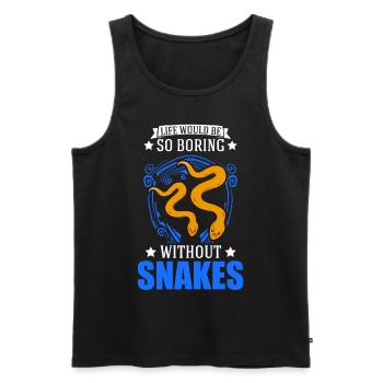 Propriétaires de serpents Amoureux des serpents - Débardeur bio Premium Homme - noir - Devant - AI Model Male 178 light (178cm)