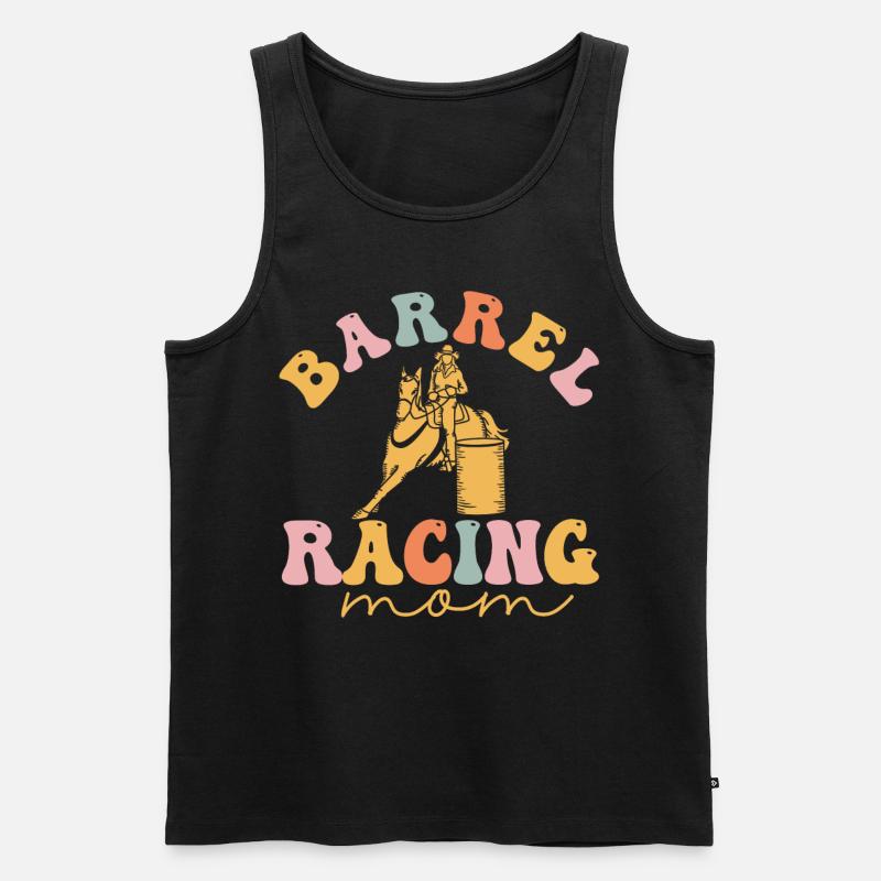 Groovy Barrel Racer Rodeo Pferd - Männer Premium Bio Tank Top - Schwarz