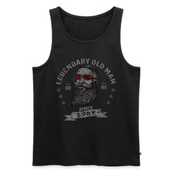 1967 Geburtstag Legendary Old Man - Männer Premium Bio Tank Top - Schwarz - Vorne - Michal (187cm)
