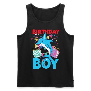 Dolphin Birthday Birthday Boy - Men's Premium Organic Tank Top - black - Front - Michal (187cm)