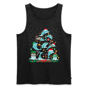 Dolphin Christmas Tree - Men's Premium Organic Tank Top - black - Front - Michal (187cm)