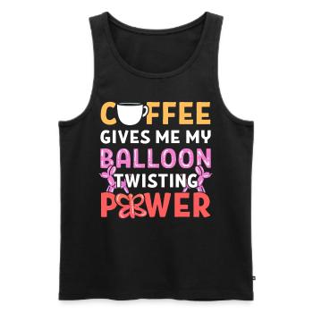 Coffee Gives Me My Balloon Twisting Power Balloon - Männer Premium Bio Tank Top - Schwarz - Vorne - AI Model Male 178 light (178cm)