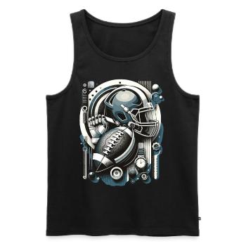 American Football Football Football Helm Football - Männer Premium Bio Tank Top - Schwarz - Vorne - Michal (187cm)