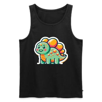 Dinosaure Bébé Dino Enfants Dinosaure Enfants - Débardeur bio Premium Homme - noir - Devant - AI Model Male 178 light (178cm)