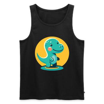 Dinosaure Bébé Dino Enfants Dinosaure Enfants - Débardeur bio Premium Homme - noir - Devant - AI Model Male 178 light (178cm)