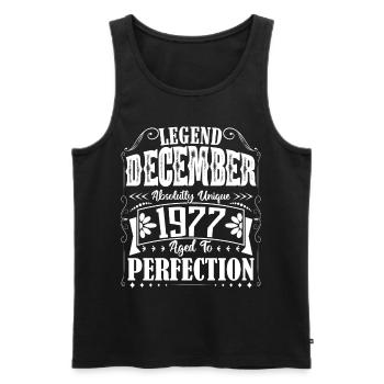 December 1977. December 1977 Birthday Gift - Men's Premium Organic Tank Top - black - Front - Michal (187cm)