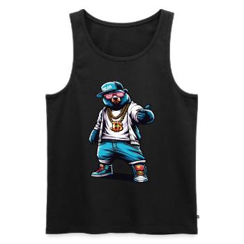 Bear, Bears, Bear Head, Bear, Brown Bear, Bears - Men's Premium Organic Tank Top - black - Front - AI Model Male 178 light (178cm)