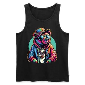 Bear, Bears, Bear Head, Bear, Brown Bear, Bears - Men's Premium Organic Tank Top - black - Front - AI Model Male 178 light (178cm)