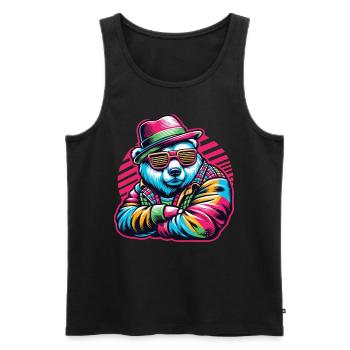 Bear, Bears, Bear Head, Bear, Brown Bear, Bears - Men's Premium Organic Tank Top - black - Front - AI Model Male 178 light (178cm)