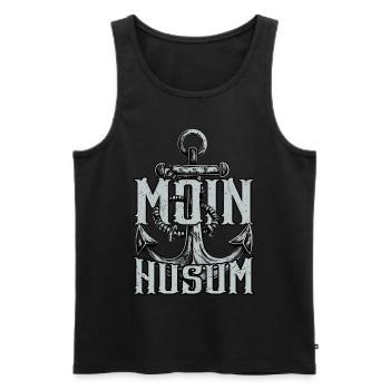 Moin Husum - Männer Premium Bio Tank Top - Schwarz - Vorne - Michal (187cm)