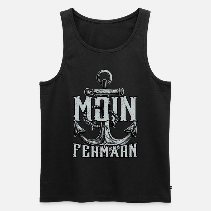 Moin Fehmarn - Männer Premium Bio Tank Top - Schwarz