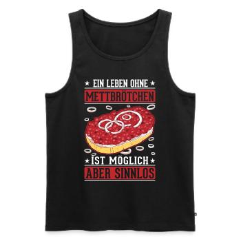 Mettbrötchen Liebhaber Mett Hackepeter - Männer Premium Bio Tank Top - Schwarz - Vorne - Michal (187cm)
