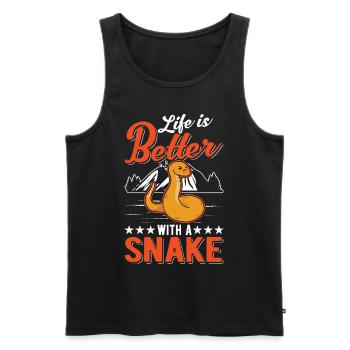 Das Leben ist besser mit Schlangen - Männer Premium Bio Tank Top - Schwarz - Vorne - AI Model Male 178 light (178cm)