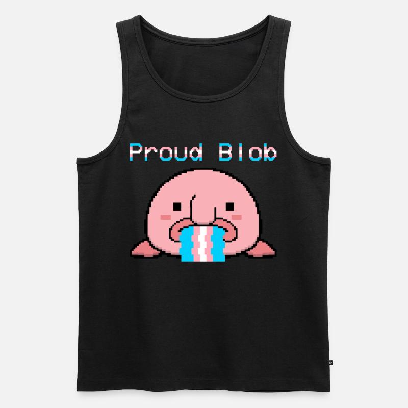 Blobfisch Transgender-Flagge Trans Pride - Männer Premium Bio Tank Top - Schwarz