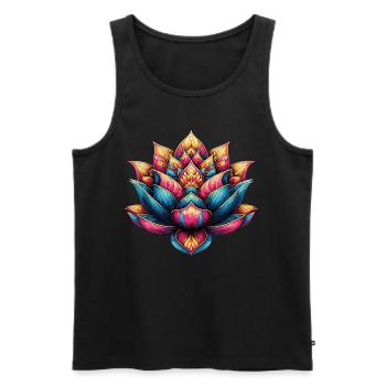 Fleur de lotus - Débardeur bio Premium Homme - noir - Devant - Michal (187cm)