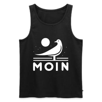 Moin Möwe Moin Sprüche Hamburg Moin Dialekt - Männer Premium Bio Tank Top - Schwarz - Vorne - Michal (187cm)