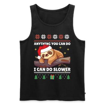 I can do it slower - Faultier Xmas Ugly Christmas - Männer Premium Bio Tank Top - Schwarz - Vorne - Michal (187cm)