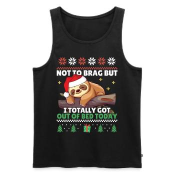 I totally got out of Bed - Sloth Ugly Christmas - Men's Premium Organic Tank Top - black - Front - AI Model Male 178 light (178cm)