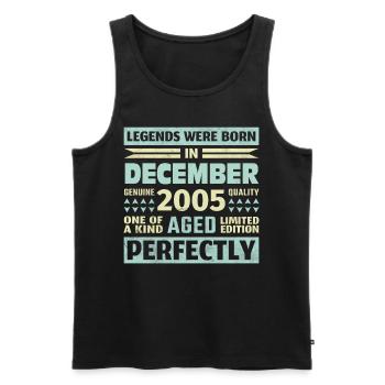 18th Birthday December Vintage 2005 Vintage - Men's Premium Organic Tank Top - black - Front - AI Model Male 178 light (178cm)