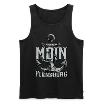 Moin Flensburg - Männer Premium Bio Tank Top - Schwarz - Vorne - AI Model Male 178 light (178cm)