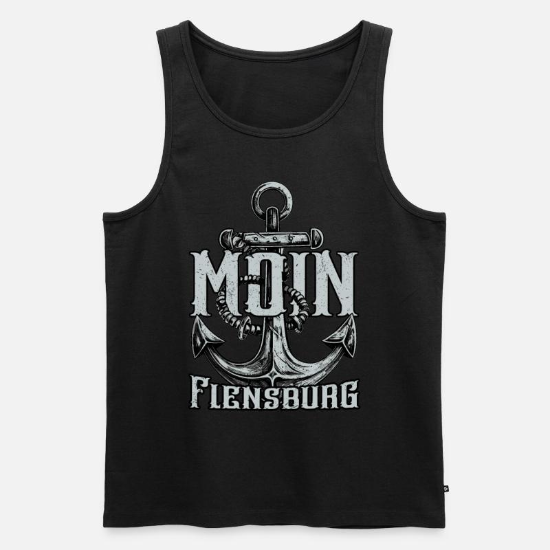 Moin Flensburg - Männer Premium Bio Tank Top - Schwarz