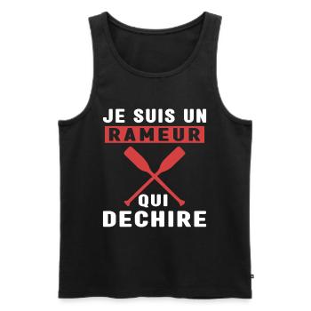 Je Suis Un Rameur qui déchire Humour Avironneur - Débardeur bio Premium Homme - noir - Devant - Michal (187cm)