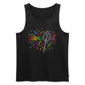 Carnival, Carnival, Confetti, Fasnacht, Fastelovend - Men's Premium Organic Tank Top - black - Front - AI Model Male 178 light (178cm)