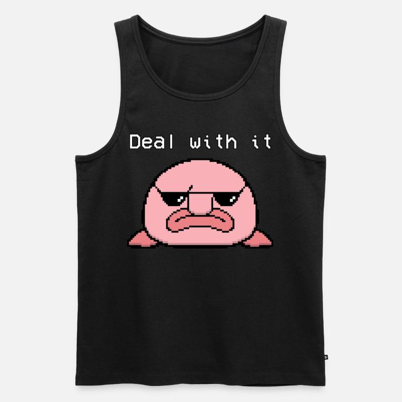 Blobfisch-Pixel - Männer Premium Bio Tank Top - Schwarz