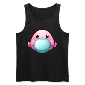 Lustiger Blobfisch Kaugummi - Männer Premium Bio Tank Top - Schwarz - Vorne - AI Model Male 178 light (178cm)