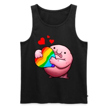 Blobfisch LGBTQ-Stolz Regenbogen - Männer Premium Bio Tank Top - Schwarz - Vorne - Michal (187cm)