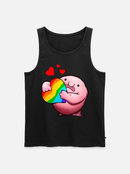Blobfisch LGBTQ-Stolz Regenbogen - Männer Premium Bio Tank Top - Schwarz