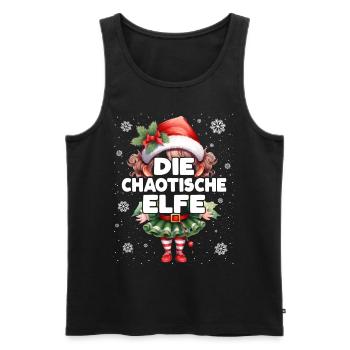 Chaotische Elfe Lustiger Elf Weihnachtsoutfit - Männer Premium Bio Tank Top - Schwarz - Vorne - Michal (187cm)