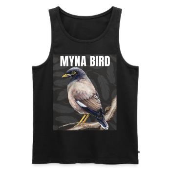 Myna Bird Collection – Elegance Meets Ethereal - Men's Premium Organic Tank Top - black - Front - Michal (187cm)