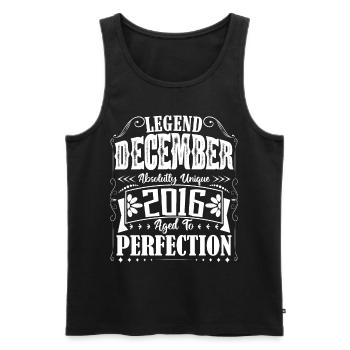 December 2016. Birthday gift December 2016 - Men's Premium Organic Tank Top - black - Front - Michal (187cm)