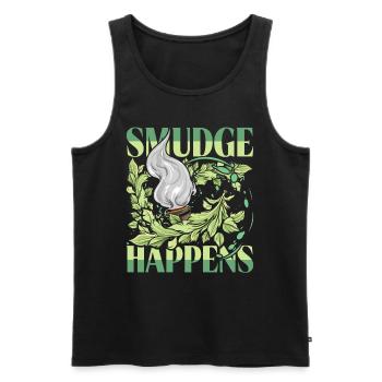 Smudging Ausräuchern Smudge Happens - Männer Premium Bio Tank Top - Schwarz - Vorne - Michal (187cm)